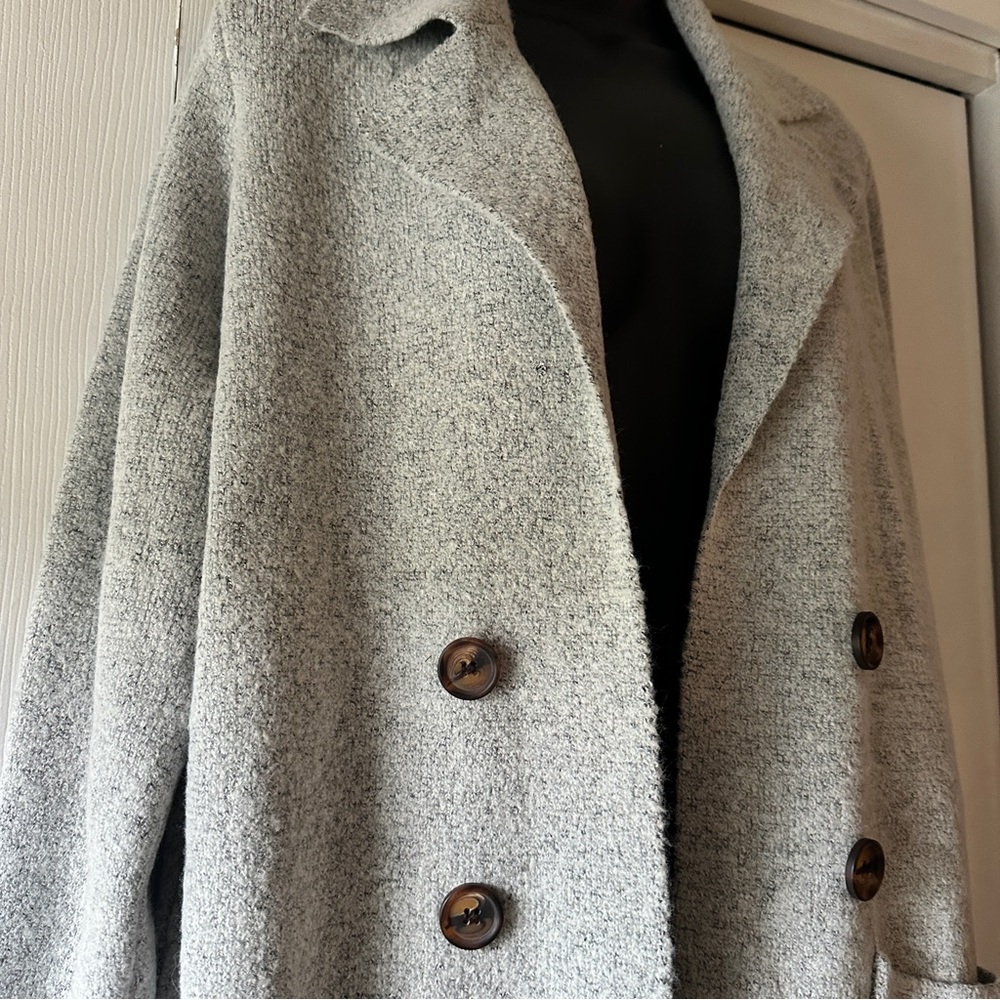 Pink Clover Light Gray Pea Coat
